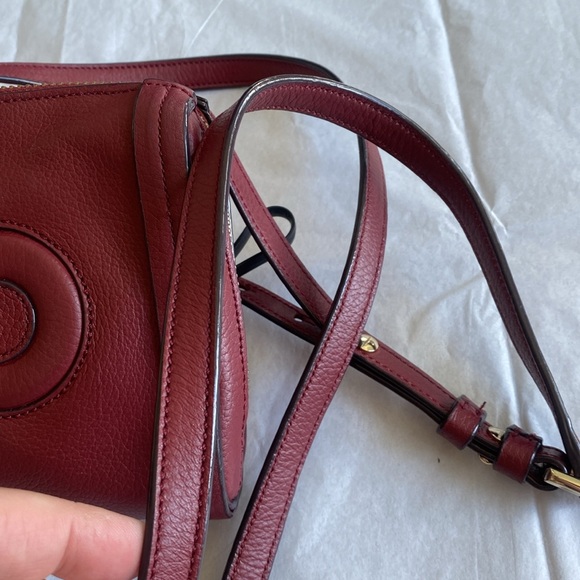 Cole Haan Camlin Logo Mini Crossbody Burgundy Red Leather - Picture 5 of 16